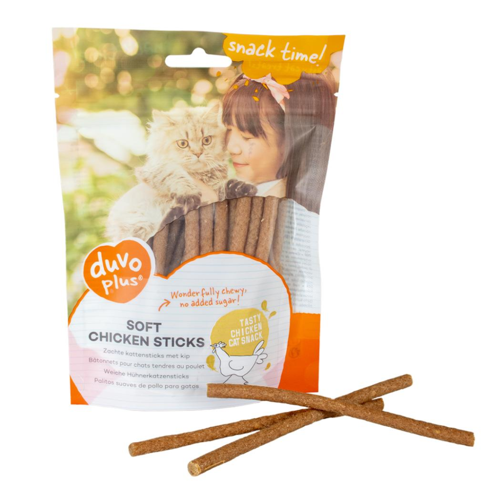 Duvo+ Soft Sticks Kurczak 50g – miękkie paluszki z kurczakiem i tauryną dla kota