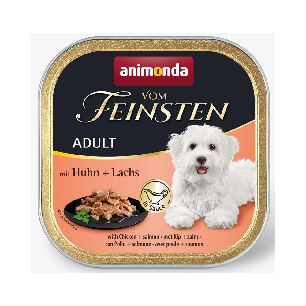 Animonda Vom Feinsten mokra karma dla psa kurczak z łososiem 150 g w sosie