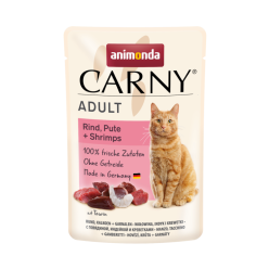 Animonda Carny Adult karma dla kota wołowina indyk krewetki 85 g saszetka