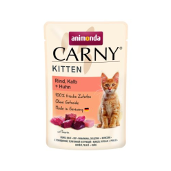Animonda Carny Kitten mokra karma dla kociąt wołowina cielęcina kurczak 85 g saszetka