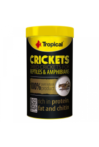 Tropical Crickets 100 ml – suszone świerszcze dla gadów i dużych ryb, 65% białka