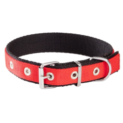 Dingo Obroża Taśma Polipropylenowa Podwójnie Zszywana 2,5Cm/60Cm Czerwono-Czarna