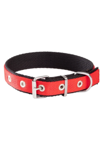 Dingo Obroża Taśma Polipropylenowa Podwójnie Zszywana 2,5Cm/60Cm Czerwono-Czarna