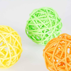 Duvo+ Piłki Plecione Drewniane dla Kota S 3x3x3cm 4szt - Naturalna Zabawa