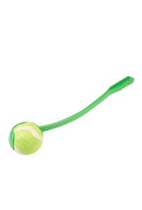 Zielona Duvo+ Rzutka dla Psa 50cm z piłką tenisową, do dalekiego aportowania bez schylania.
