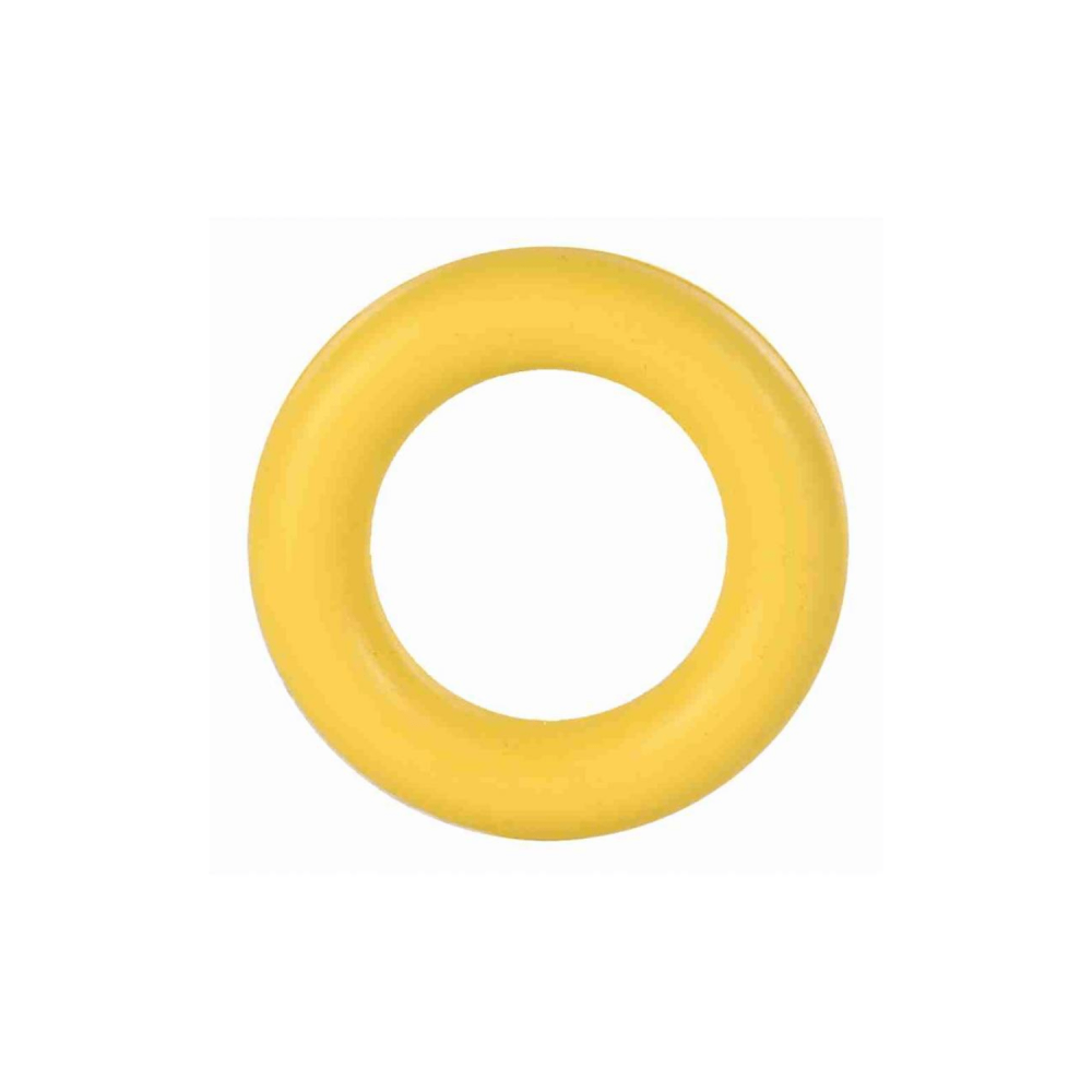 Trixie gumowy ring dla psa 9cm - wytrzymała zabawka z naturalnego kauczuku do aportowania i gryzienia.