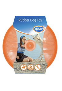 Duvo+ pomarańczowo-niebieskie frisbee dla psa 20cm, świecące i pływające, wykonane z gumy TPR.