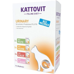 Opakowanie zbiorcze Kattovit Urinary Multipak 12x85g z saszetkami karmy dla kotów z problemami układu moczowego,
