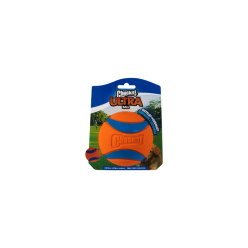Duża, pomarańczowo-niebieska piłka dla psa Chuckit! Ultra Ball w rozmiarze XXL o średnicy 11 cm.