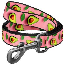 Collar Waudog Nylon Smycz Nylonowa M 20Mm/200Cm, Wzór Awokado Na Różu