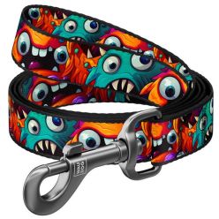 Collar Waudog Nylon Smycz Nylonowa M 20Mm/200Cm, Wzór Zębate Potwory