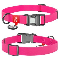 Collar Waterproof Obroża Wodoodporna Z Qr-Paszportem, Plastikowy Fastex, S 15Mm/25-35Cm Różowa