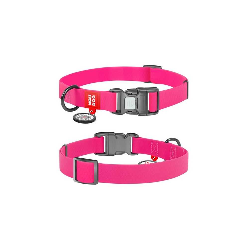 Collar Waterproof Obroża Wodoodporna Z Qr-Paszportem, Plastikowy Fastex, S 15Mm/25-35Cm Różowa