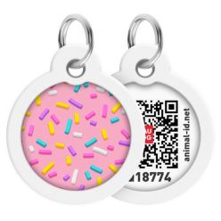 Collar Waudog Smart Id Zawieszka Z Qr-Paszportem Okrągła 3Cm Marshmellow