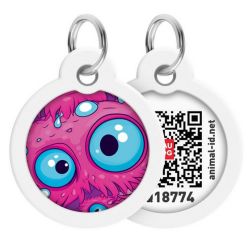 Collar Waudog Smart Id Zawieszka Z Qr-Paszportem Okrągła 3Cm Oko Potwora