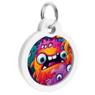 Collar Waudog Smart Id Zawieszka Z Qr-Paszportem Okrągła 3Cm Zębate Potwory