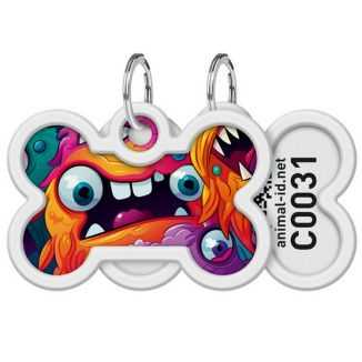 Collar Waudog Smart Id Zawieszka Z Qr-Paszportem Kość 4X3Cm Zębate Potwory
