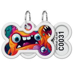 Collar Waudog Smart Id Zawieszka Z Qr-Paszportem Kość 4X3Cm Zębate Potwory