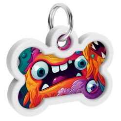 Collar Waudog Smart Id Zawieszka Z Qr-Paszportem Kość 4X3Cm Zębate Potwory