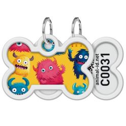 Collar Waudog Smart Id Zawieszka Z Qr-Paszportem Kość 4X3Cm Futrzane Potwory