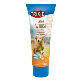 Tubka pasty wątróbkowej dla psa marki Trixie z linii PREMIO, o wadze 110g, idealna jako nagroda i do ukrywania leków.