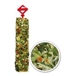 Warzywna kolba-gryzak marki Natural-Vit Coolbaton, bogata w ziarna i widoczne kawałki suszonych warzyw, dla gryzoni i królików.