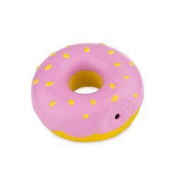 Kolorowa, lateksowa zabawka dla psa marki Barry King, w kształcie pączka z posypką, o średnicy 8 cm.