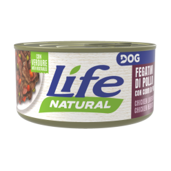 Bezzbożowa karma mokra dla psa Life Dog Natural z wątróbką, sercami kurczaka i warzywami - sklep zoologiczny Konikpolny.pl