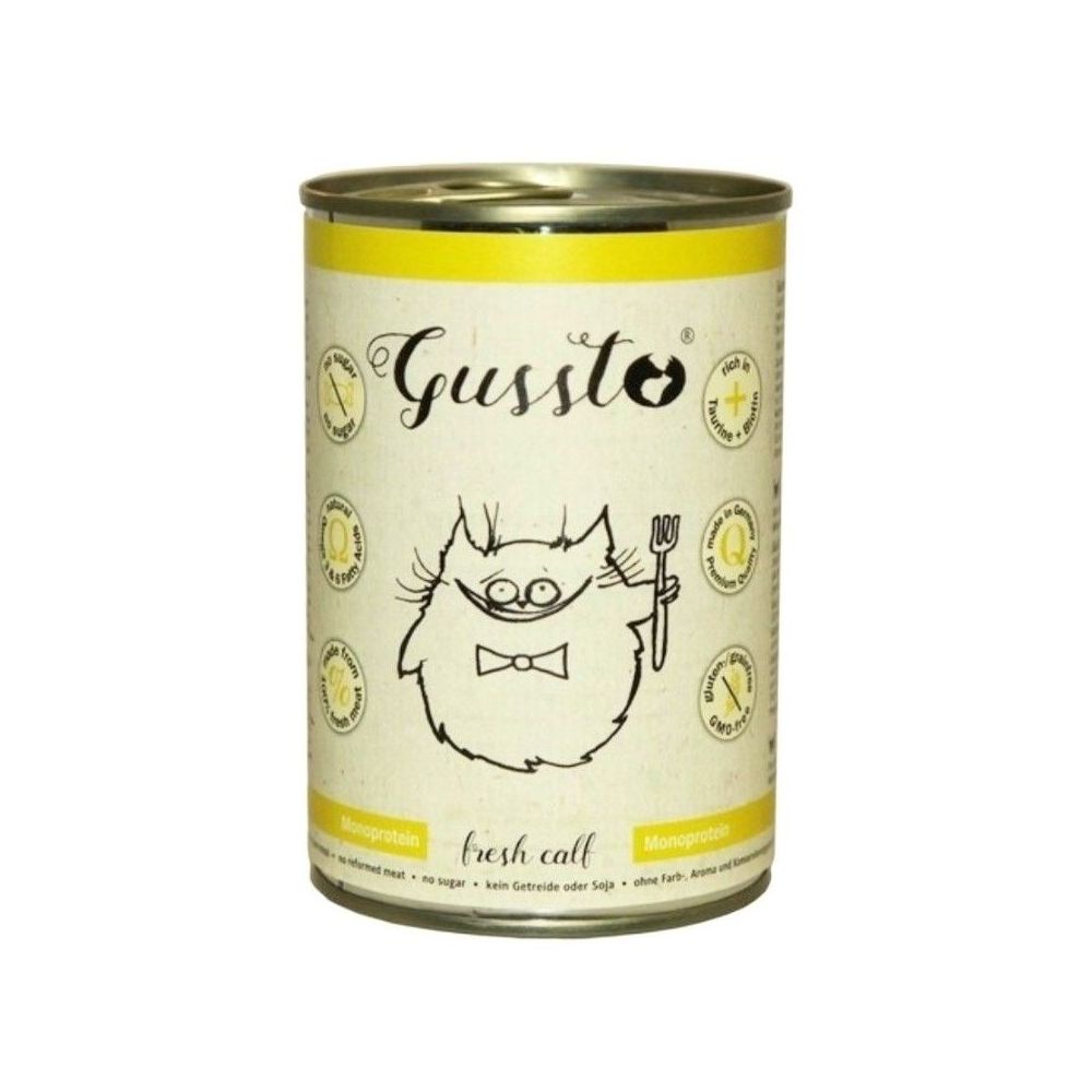 Monobiałkowa karma mokra dla kota Gussto ze świeżą cielęciną - sklep zoologiczny Konikpolny.pl