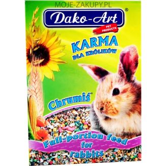 Pełnowartościowa karma dla królika Dako-Art Chrumiś 500g z warzywami i zbożami - sklep zoologiczny Konikpolny.pl