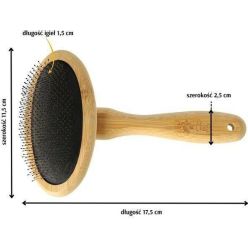 Dingo Bambusowa Szczotka Owalna dla Psa i Kota M 17,5cm