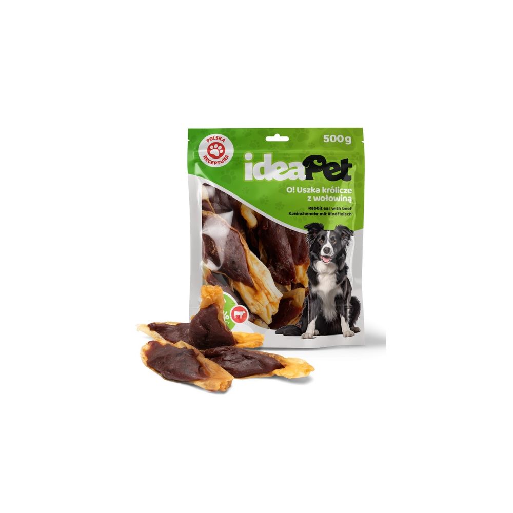 Ideapet Uszka Królicze Z Wołowiną 500G