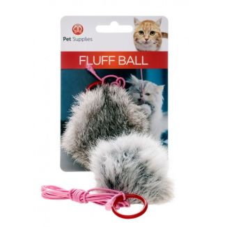 Fluff Ball Puszysta Piłeczka na Gumce Zabawka dla Kota 6cm