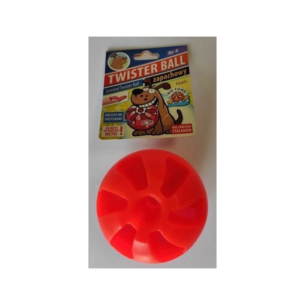 Kolorowa, pachnąca wanilią i pływająca w wodzie piłka dla psa Sum-Plast Twister - sklep zoologiczny Konikpolny.pl