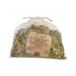 Opakowanie 100g suszonych liści czarnej porzeczki Zuzala, naturalnego przysmaku dla  gryzoni - sklep zoologiczny Konikpolny.pl