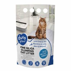 Opakowanie 5L drobnego, zbrylającego żwirku silikonowego dla kota Duvo+ Silica Fine Clumping - sklep zoologiczny Konikpolny.pl