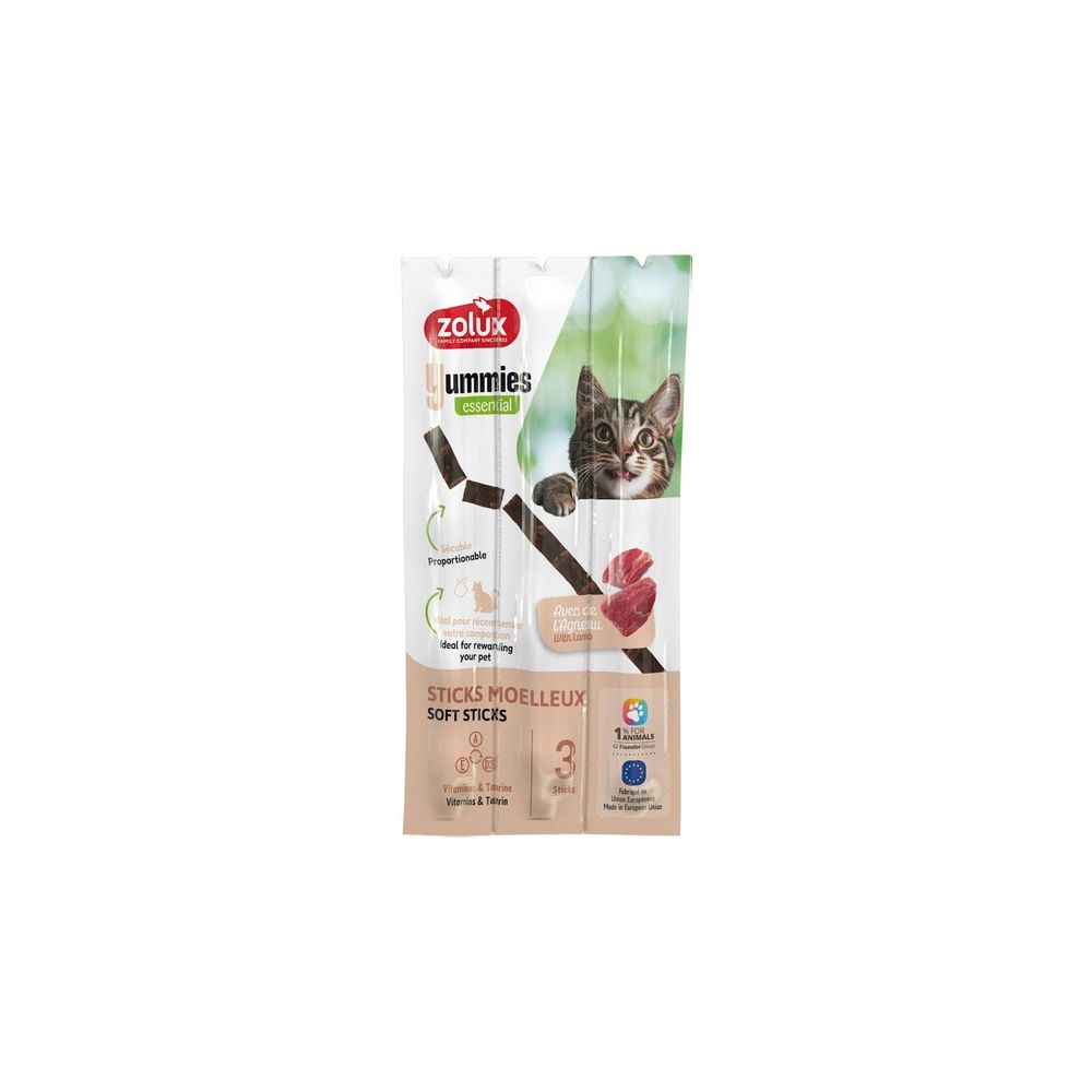 Zolux Yummies Miękki Przysmak Dla Kota - Pałeczki Jagnięcina & Ryż 3X5G