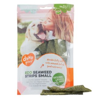 Opakowanie 75g zielonych, miękkich pasków dla psa Duvo+ Soft Eco z algami morskimi - sklep zoologiczny Konikpolny.pl