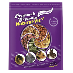 200g przysmaku Owoce Lasu Natural-Vit, mieszanki owoców, warzyw i ziół dla królików i gryzoni - sklep zoologiczny Konikpolny.pl