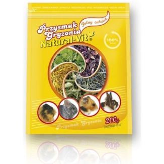 200g mieszanki Polny Zakątek Natural-Vit, z ziołami, owocami i warzywami dla  gryzoni - sklep zoologiczny Konikpolny.pl