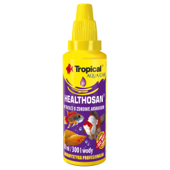 Butelka 30ml preparatu akwarystycznego o szerokim zastosowaniu Tropical Healthosan - sklep zoologiczny Konikpolny.pl