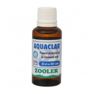 Butelka 30ml preparatu do klarowania wody i zwalczania zakwitów glonów Zoolek Aquaclar - sklep zoologiczny Konikpolny.pl