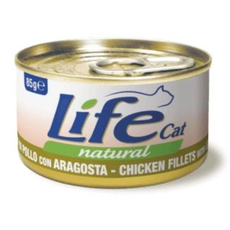 85g luksusowej  karmy dla kota Life Cat z filetami z kurczaka i mięsem homara w bulionie - sklep zoologiczny Konikpolny.pl