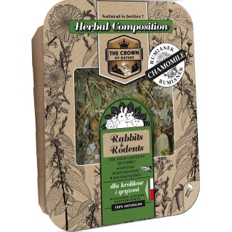 Opakowanie 70g mieszanki ziołowej dla koszatniczek Korona Natury Paśnik Ziołowy z rumiankiem - sklep zoologiczny Konikpolny.pl