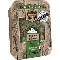 Opakowanie 70g mieszanki ziołowej dla koszatniczek Korona Natury Paśnik Ziołowy z rumiankiem - sklep zoologiczny Konikpolny.pl