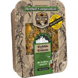 70g mieszanki ziołowej Korona Natury Paśnik Ziołowy z nagietkiem i patyczkami brzozy - sklep zoologiczny Konikpolny.pl