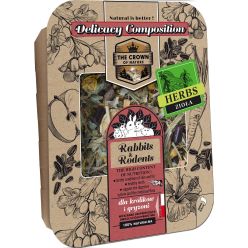 250g mieszanki Delicja Ziołowa Korona Natury, z ziołami, owocami i warzywami dla gryzoni - sklep zoologiczny Konikpolny.pl