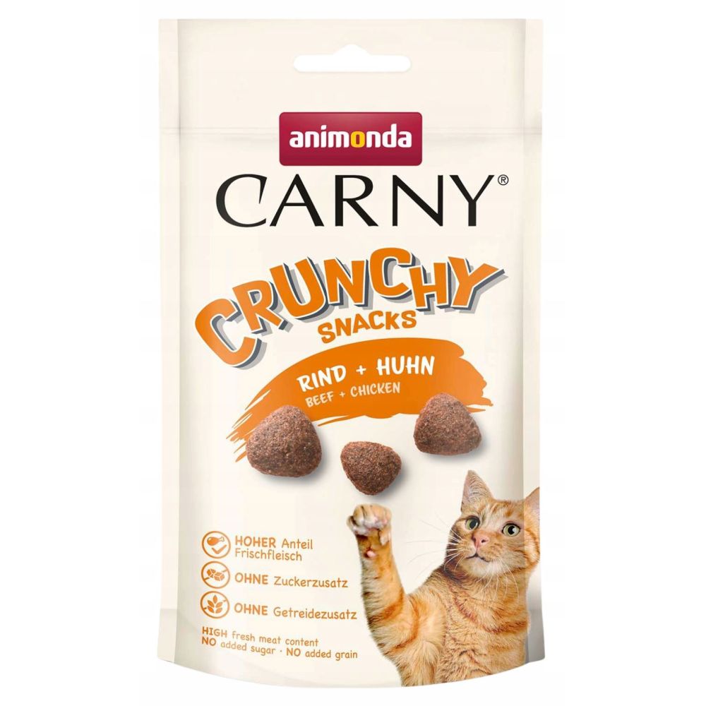 50g chrupiących, przysmaków dla kota Animonda Carny Crunchy Snacks o smaku kurczaka i wołowiny - sklep zoologiczny Konikpolny.pl