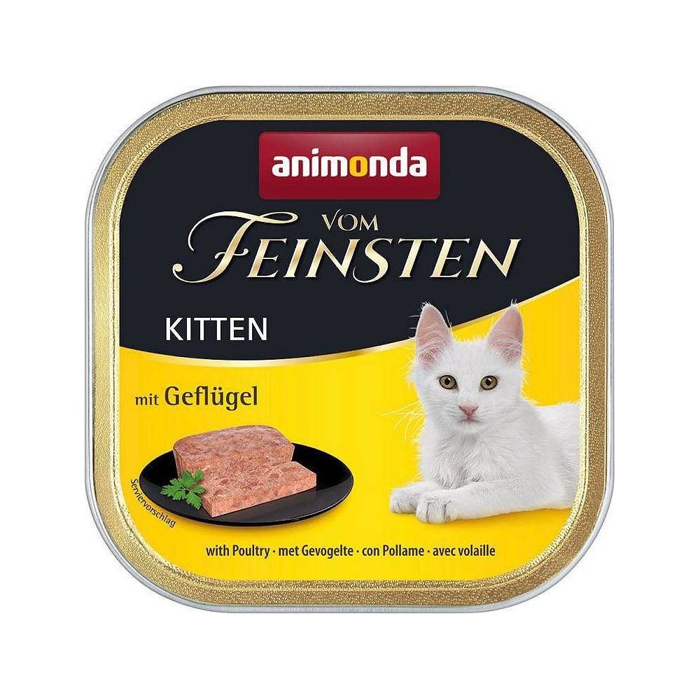 Tacka 100g mięsnego pasztetu dla kociąt Animonda Vom Feinsten Kitten z drobiem - sklep zoologiczny Konikpolny.pl