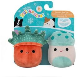 Zestaw dwóch małych, pluszowych zabawek dla psa i kota marki Squishmallows z motywem roślin - sklep zoologiczny Konikpolny.pl